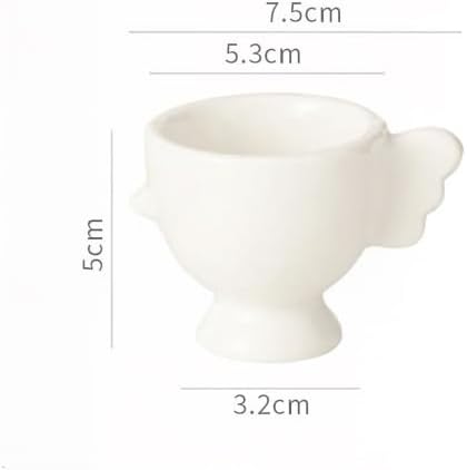 Ceramic Egg Holder, Set of 2, White and Blue