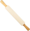 Xmas Silicone Dough Rolling Pin with Wood Handle for Baking