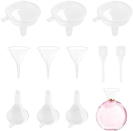 9Pcs Small Funnel with 2Pcs Droppers Set Tiny Mini Funnels for Kitchen
