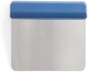 Misen Stainless Steel Bench Scraper - Versatile Food Scraper with Blue