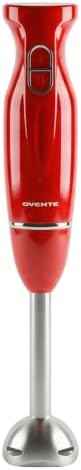 OVENTE Electric Corded Hand Blender, 300W with 2 Mixing Speeds Red