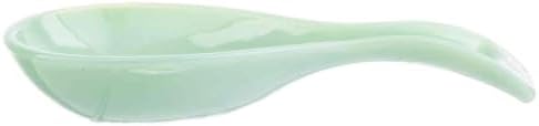 Tablecraft Glass Spoon Rest, 8 x 3.5 x 1.25, Green