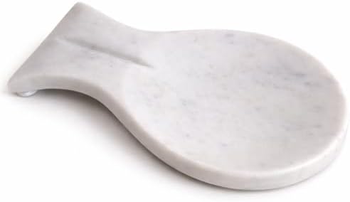 Handmade Marble Spoon Rest, Big White