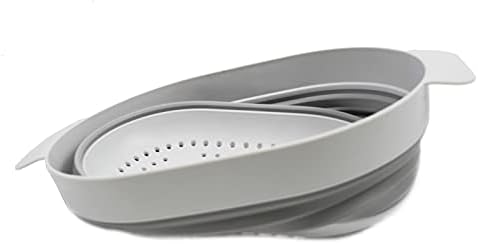 SAMMART 3L (0.8 gallon) Over The Sink Oval Colander (Grey, 1)