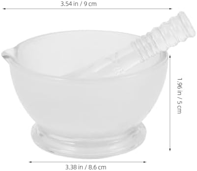 Glass Pestle and Bowl Set 75ml with Non Slip Base