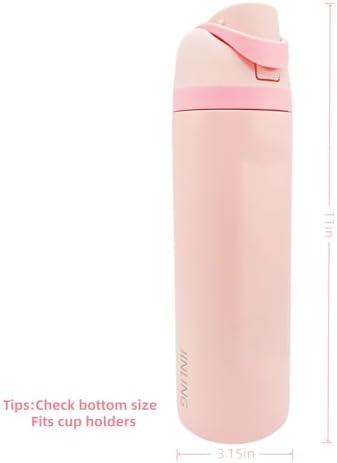 24oz Insulated Stainless Steel Water Bottle with Straw for Sports and