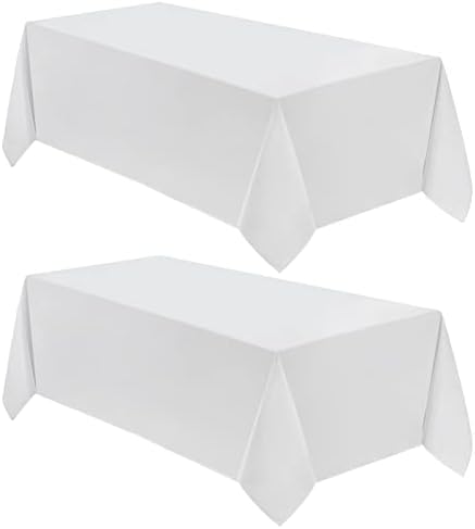 VidaFete Classic Series 2 Pack 90 * 156inch White Rectangle Tablecloth