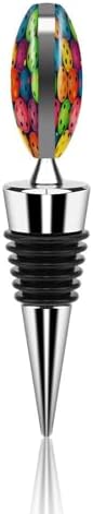 Pickleball Balls Colors Pattern Wine Stoppers for Wine Bottles Vacuum