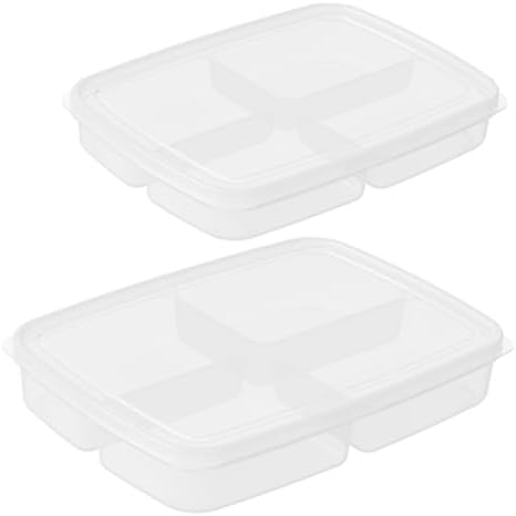 VANZACK 2 Pack Divided Food Storage Containers with Lids, PP