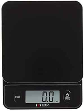 Taylor Glass Top Food Scale with Touch Controls, 11 lb Capacity, Sleek