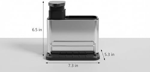 3-in-1 Sink Organizer with Soap Pump, Stainless Steel