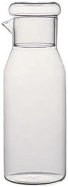 Glass Water Pitcher with Colored Lid for Home Use Water Jug(Clear)
