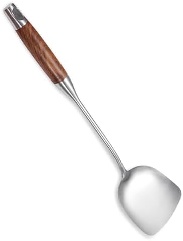 Long Handle Wok Spatula, 18/10 Stainless Steel Wok Utensil