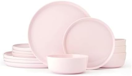 Mikasa Madison Misty Pink Bone China Dinnerware Set, 12-Piece Service
