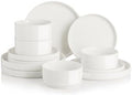 Sweejar Porcelain Dinnerware Sets for 4, 12 Pieces Ceramic Plates and