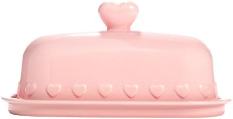 Paris Hilton Heart Knob Butter Dish, Iconic Stoneware With Heart