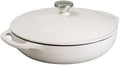 Lodge Essential Enamel Cast Iron Braiser, 3.6 Quart, Oyster White