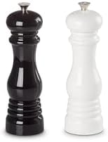 Le Creuset Salt and Pepper Mill Set, 8", Black and White