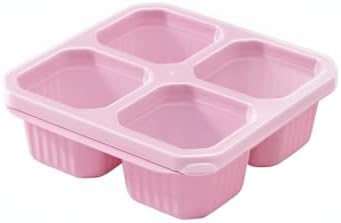 Divided Food Storage Container with Lid, 4-Compartment Snack Organizer
