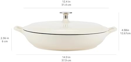 Amazon Basics Enameled Cast Iron Skillet with Lid, 3.3-Quart