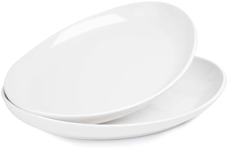 Sweese 2-Pack Porcelain Oval Serving Platters, White High-Grade