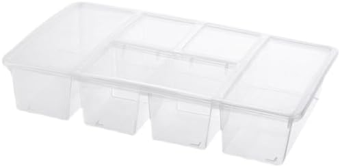 Garneck Divided Fridge Food Storage Container Bin with Lid for