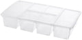 Garneck Divided Fridge Food Storage Container Bin with Lid for