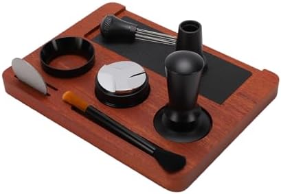 Coffee Tamper Set 51mm, Wood Tamping Station with Distributor for