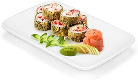 Foraineam 8 Pieces Rectangular Plates 8 Inch Porcelain Platters