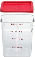 Cambro Camwear Polycarbonate Square Food Storage Container, 8 Quart