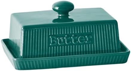 European Butter Dishes with Lid, 8oz Ceramic Butter Holder with Knob