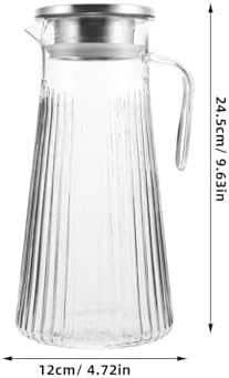 1.5l Water Pitcher with Lid, Stainless Steel Acrylic Jug