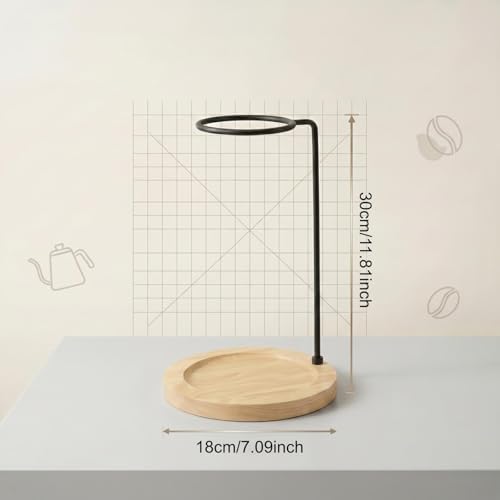 Coffee Dripper Stand Wooden Metal Pour Over Station Glass Cup Quick