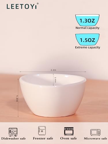 LEETOYI Mini Ceramic Ramekins Souffle Dishes 1.5 OZ, Small Dipping