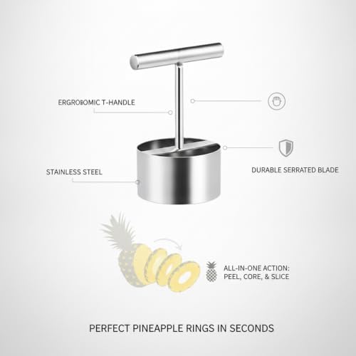 Multipurpose Stainless Steel Fruit Corer and Slicer for Pineapples