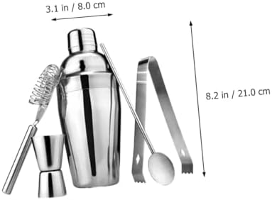HAKIDZEL 5pcs Stainless Steel Cocktail Bartending Set Stir Bar Spoon
