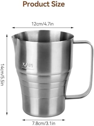 Stainless Steel Pitcher Cup, Large Capacity 900ml/30oz Milk Frothing