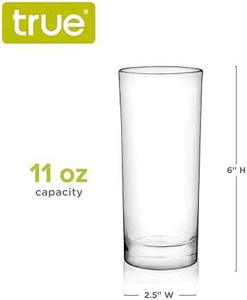 True Highball Glasses, Tall Glass Tumbler for Cocktails, Mojito Iced