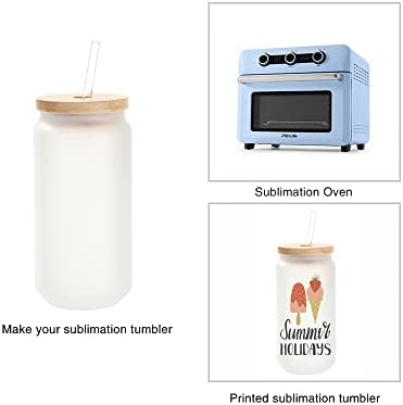 PYD Life 8 Pack Sublimation Glass Cans Tumblers Cups Frosted Bulk
