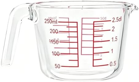 Glass Measuring Cup,Included Strainer, 1-Cup, Clear Measuring Jugs