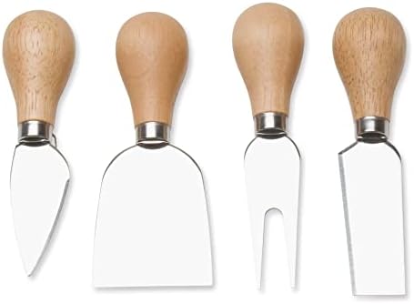 tag Natural Handled Cheese Serving Utensils - Stainless Steel Forks