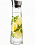 GLASKEY Glass Water Carafe with Lid,1200ml Borosilicate Glass Juice