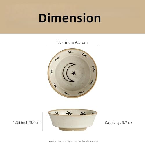 Stoneware Dipping Sauce Side Dishes Set of 4-3.7" Rustic Condiment