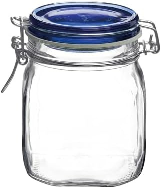 Bormioli Rocco Fido Glass Canning Jar, Airtight Storage Container with