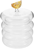 Glass Candy Dish with Lid, Glass Snack Jar and Sugar Bowl, Divided