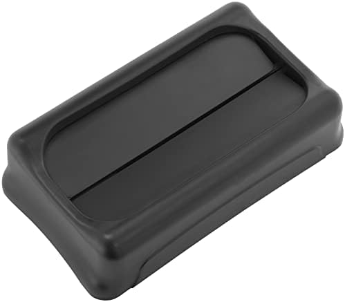 Rubbermaid Slim Jim Swing Lid, Black Plastic