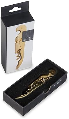 Viski 24k Gold Plated Signature Double Hinged Waiter's Corkscrew Wine