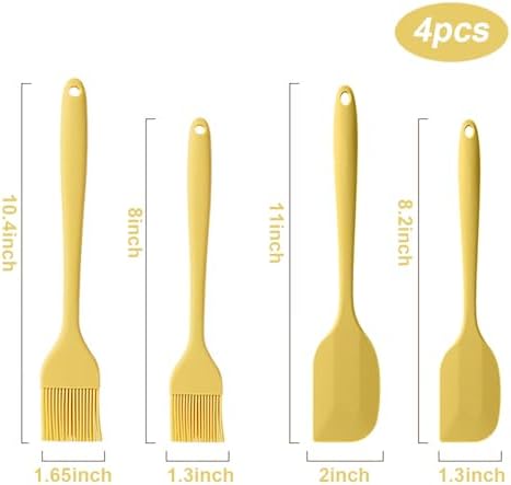 4pc Silicone Spatula Set Kitchen Utensils For Cooking Silicone Brush