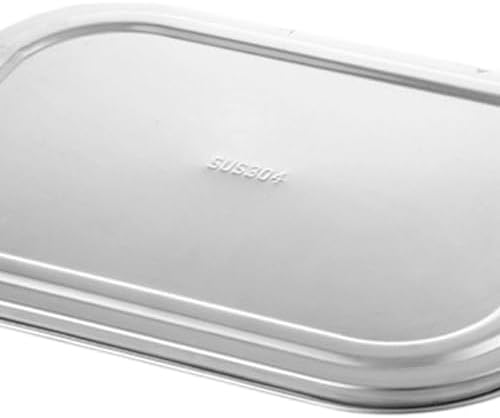 Stainless Steel Divided Dinner Plate with Lid 2 Compartments Food
