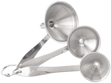 Large Small Funnel Set of 3 Stainless Steel Kitchen Funnel Set with